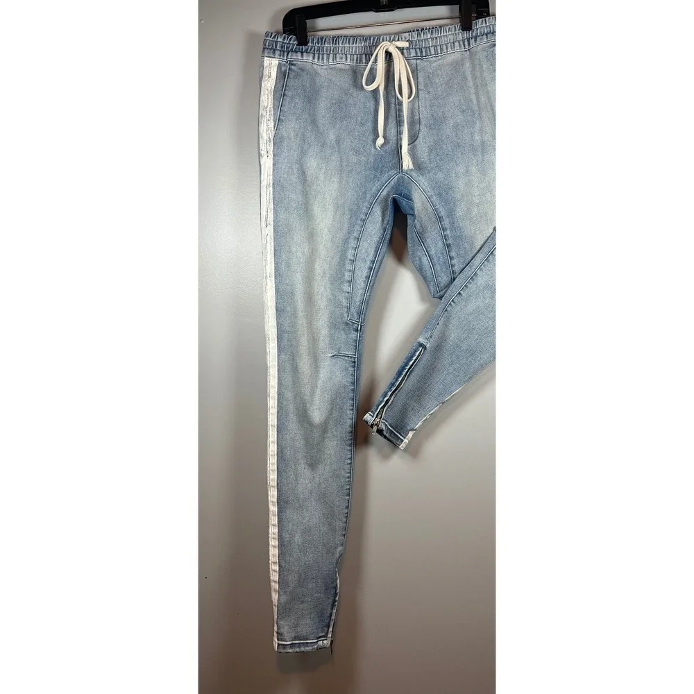 PACSUN Women's Skinny Jeans, Paint Stripes Down the Side, Zipper Bottom, Size M